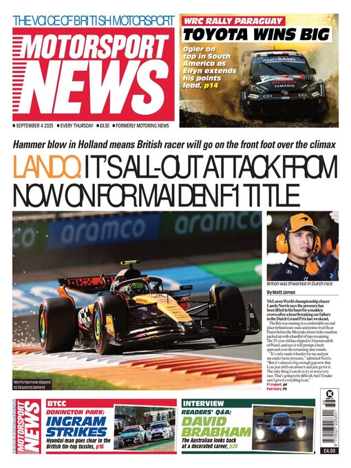 Title details for Motorsport News by Kelsey Publishing Ltd - Available